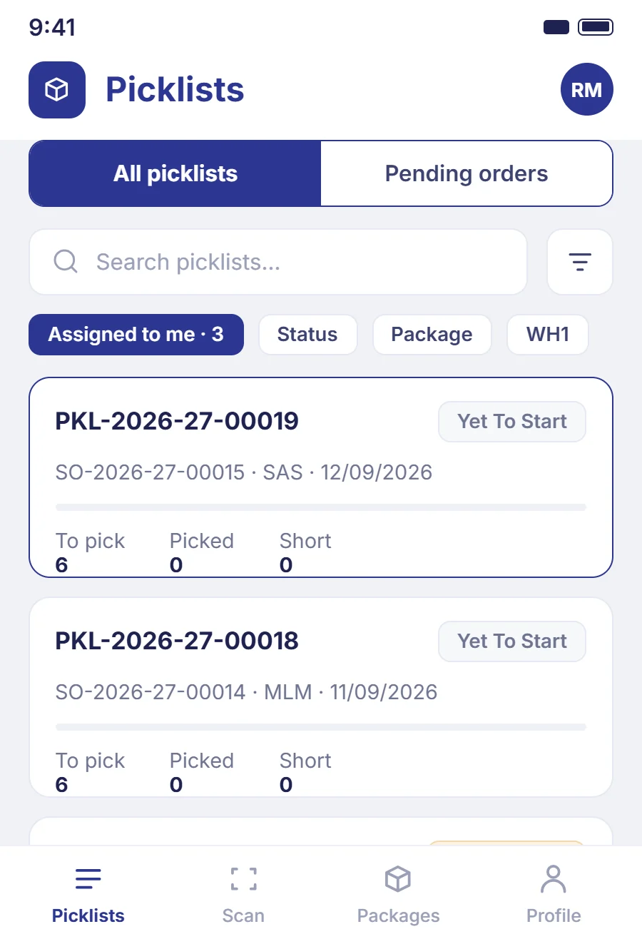 Android — pick task list