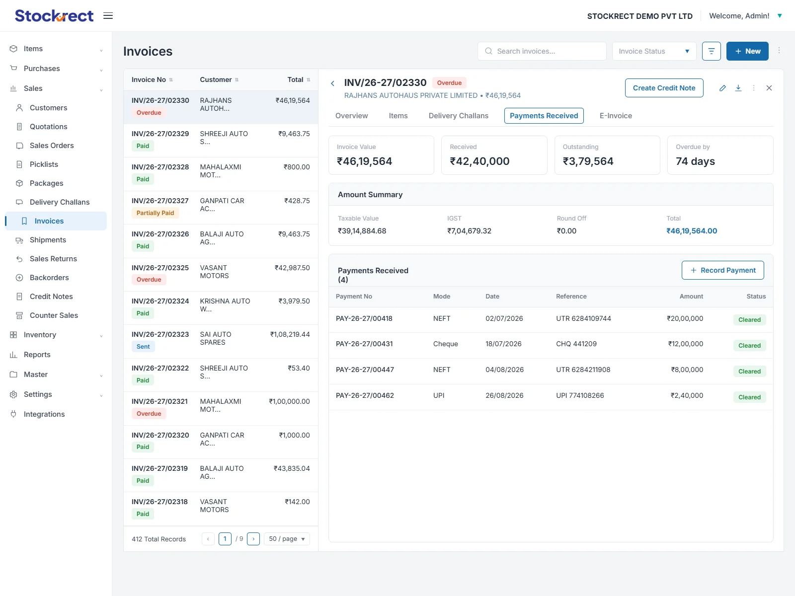month-end dashboard — 3-way match reconciliation with items held for review